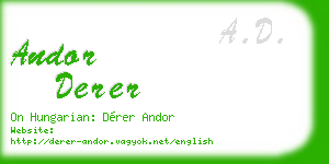 andor derer business card